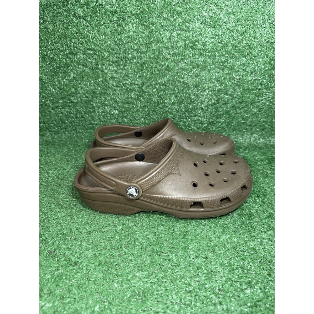 CROCS Womens Size 8 Classic Clogs Brown Comfort Shoes Slip On Beach Sandals
